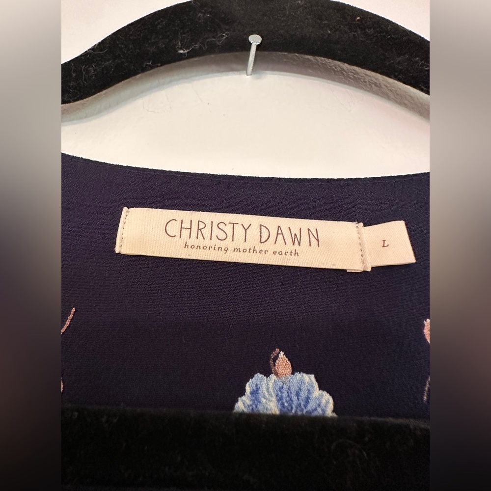 Christy Dawn Bergen Wrap Dress in Midnight Rose Navy Size Large - Picture 6 of 7